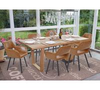 lot de 6 chaises de salle à manger HWC-A50 II, chaise de cuisine, design rétro années 50 ~ similiCuir synthétique daim, pieds foncés