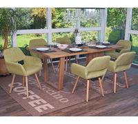 6x chaise de salle à manger MENDLER Altena II, fauteuil tissu, vert clair Vert