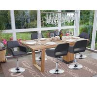 lot de 6 chaises de salle à manger HWC-A50 III, chaise de cuisine, rétro années 50, similicuir ~ gris, pied chromé
