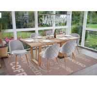 lot de 6 chaises de salle à manger HWC-D53, chaise de cuisine, design rétro années 50 velours ~ gris clair
