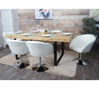 Lot De 6 Chaises De Salle À Manger Hwc-F19, Chaise De Cuisine Pivotante Loungesessel, Pivotante Réglable En Hauteur Tissu/Textile Crème-Blanc Multicolore