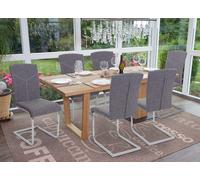 Lot De 6 Chaises De Salle À Manger Hwc-F36, Chaise De Cuisine Cantilever Chaise De Conférence Tissu/Textile, Gris Gris