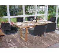 lot de 6 chaises de salle à manger HWC-F37, chaise de cuisine, design rétro velours pieds dorés ~ noir
