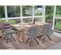 6x Chaise De Salle À Manger Hwc-G66, Chaise De Cuisine, Pivotante, Auto-Position, Tissu Gris Clair-Gris Gris