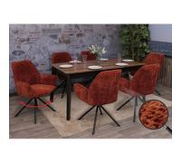 Mendler Lot de 6 chaises de Salle à Manger HWC-G67 Chenille Öko-Tex MVG Rouille