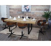 Lot De 6 Chaises De Salle À Manger Hwc-H46, Chaise De Cuisine, Réglable En Hauteur Mécanisme De Rotation Bois Courbé Aspect No Multicolore