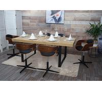 Lot De 6 Chaises De Salle À Manger Hwc-H46, Chaise De Cuisine, Réglable En Hauteur Mécanisme De Rotation Bois Courbé Aspect No Multicolore