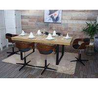 Lot De 6 Chaises De Salle À Manger Hwc-H46, Chaise De Cuisine, Réglable En Hauteur Mécanisme De Rotation Bois Courbé Aspect No Multicolore