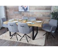 Lot De 6 Chaises De Salle À Manger Hwc-H71, Chaise De Cuisine, Chaise Pivotante Auto-Position Tissu/Textile Acier Gris Clair Multicolore