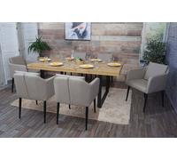 lot de 6 chaises de salle à manger HWC-H93, chaise de cuisine fauteuil ~ similicuir taupe-gris