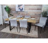 lot de 6 chaises de salle à manger HWC-K16, chaise de cuisine, velours métal ~ gris clair