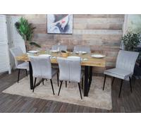 Lot de 6 chaises de salle à manger HWC-K16, chaise de cuisine, velours métal gris clair