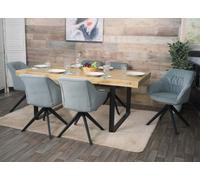 Lot de 6 chaises de Salle à Manger HWC-K28, Chaise de Cuisine rembourrée Chaise avec accoudoirs, pivotante, métal - Tissu/Textile Gris Clair