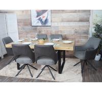 Lot De 6 Chaises De Salle À Manger Hwc-K30, Fauteuil De Cuisine, Pivotant Auto-Position, Tissu/Textile Gris-Gris Foncé Multicolore