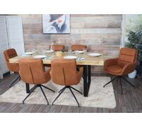 Lot de 6 chaises de salle à manger HWC-K32 tissu/textile imitation daim marron