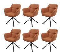 Lot de 6 chaise mendler en metal non pliable interieur H. 83 cm marron Marron G