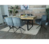lot de 6 chaises de salle à manger HWC-L91, chaise de cuisine accoudoir pivotant Auto-Position tissu MVG ~ gris foncé