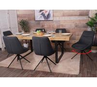 Lot De 6 Chaises De Salle À Manger Hwc-M65, Chaise De Cuisine Fauteuil Chaise, Pivotante Auto Position Métal Tissu/Textile Anthracite Multicolore