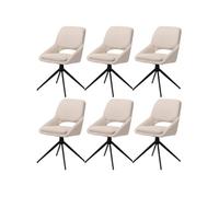 Mendler Lot de 6 chaises de salle à manger HWC-N73 boucle crème pivotantes Auto-Return