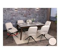 Mendler Lot de 6 chaises de salle à manger HWC-N73 boucle crème pivotantes Auto-Return