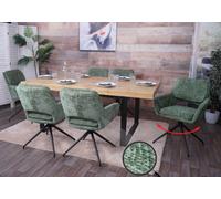 Mendler Lot de 6 chaises de Salle à Manger HWC-N74 Chenille (490g/m²) Öko-Tex MVG Vert