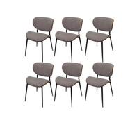 Lot de 6 chaises de salle à manger HWC-O45, bois courbé, tissu (370 g/m²) certifié Oeko-Tex MVG aspect noyer, gris clair