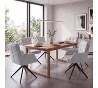 Lot de 6 chaises de salle à manger HWC-Q36, à retour automatique, beige
