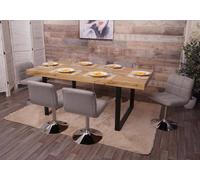 lot de 6 chaises de salle à manger Kavala, chaise de cuisine, tissu/textile chromé pivotant FSC®- ~ gris clair