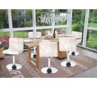 Lot De 6 Chaises De Salle À Manger Kavala, Chaise Pivotante, Imitation Daim Chrome Gris Clair Vintage Multicolore