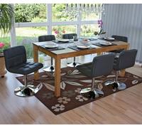 Mendler Chaises de salle à manger Kavala Lot de 6 pivotantes similicuir chrome Gris