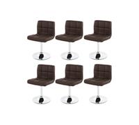 Lot de 6 chaises de salle à manger Kavala, pivotante, similicuir, chrome marron