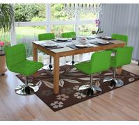 Lot de 6 chaises de salle à manger Kavala, pivotante, similicuir, vert