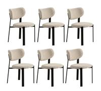 Lot de 6 chaises de salle à manger Luma - Tissu Beige / Pieds Noirs