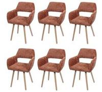Lot de 6 chaises de salle à manger MENDLER HWC-A50 II chenille (465g/m²) MVG terre cuite Orange