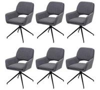 Mendler Lot de 6 chaises de salle à manger HWC-N74 MVG Grises