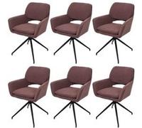 Lot de 6 chaises de salle à manger MENDLER HWC-N74 MVG marron clair Marron
