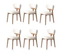Lot de 6 chaises de salle à manger modernes du milieu du siècle - Cuir rembourré haute résilience - Élégantes et confortables pour le salon, la cuisine et la salle à manger, parfaites pour l