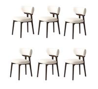 Lot de 6 chaises de salle à manger modernes du milieu du siècle - Cuir rembourré haute résilience - Élégantes et confortables pour le salon, la cuisine et la salle à manger, parfaites pour l