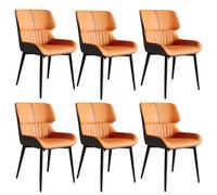 Lot de 6 chaises de salle à manger modernes du milieu du siècle élégantes et confortables avec dossier haut, design incurvé, pieds épais robustes, parfaits pour la décoration de la maison