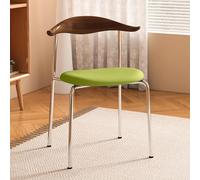 Lot de 6 chaises de salle à manger modernes du milieu du siècle, sans accoudoirs avec dossier incurvé, pieds en métal, idéales pour salle à manger, salon, 50 x 40 x 44 cm, marron