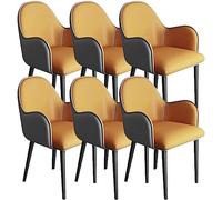 Lot de 6 chaises de salle à manger modernes en cuir synthétique, chaises d'appoint rembourrées élégantes pour cuisine et salle à manger, chaises d'appoint confortables pour décoration d'intérieur