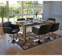 lot de 6 chaises de salle à manger Orlando, chaise de cuisine pivotante chaise, similicuir chrome MVG ~ marron