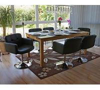lot de 6 chaises de salle à manger Orlando, chaise de cuisine pivotante Chaise, similicuir chromé MVG ~ noir
