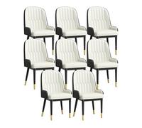 Lot de 6 chaises de salle à manger rembourrées avec dossier haut en cuir synthétique pour salle à manger, mobilier élégant et confortable pour la maison