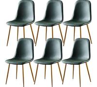 Lot de 6 chaises de salle à manger rembourrées avec support dorsal et pieds en métal robuste pour cuisine, salon, salon et décoration d'intérieur