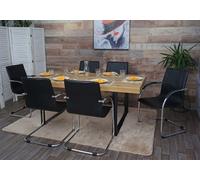 Lot De 6 Chaises De Salle À Manger Samara, Chaise De Cuisine À Piétement Luge Chaise, Acier Noir Multicolore