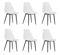 Lot de 6 Chaises de salle à manger - Sièges à Dîner - Maximum 110 kg - Blanc - 46x52x84 cm &97ndn13e