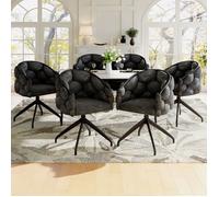Lot de 6 Chaises de Salon,Chaise Pivotante, Rotation 360°,Chaises de Salle à Manger, Chaises de Maquillage Modernes,Gris