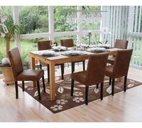 Lot De 6 Chaises De Séjour Littau Simili-Cuir, Aspect Daim Marron, Pieds Foncés Multicolore