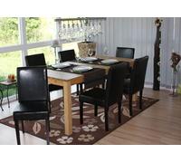 Lot de 6 chaises de séjour Littau simili-cuir, noir, pieds foncés